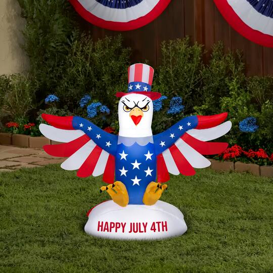 4ft. Airblown® Inflatable Patriotic American Eagle Independence Day Light Décor